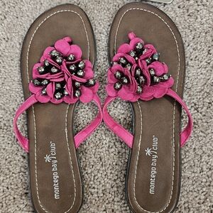 Montego Bay Club Pink Floral Sandals